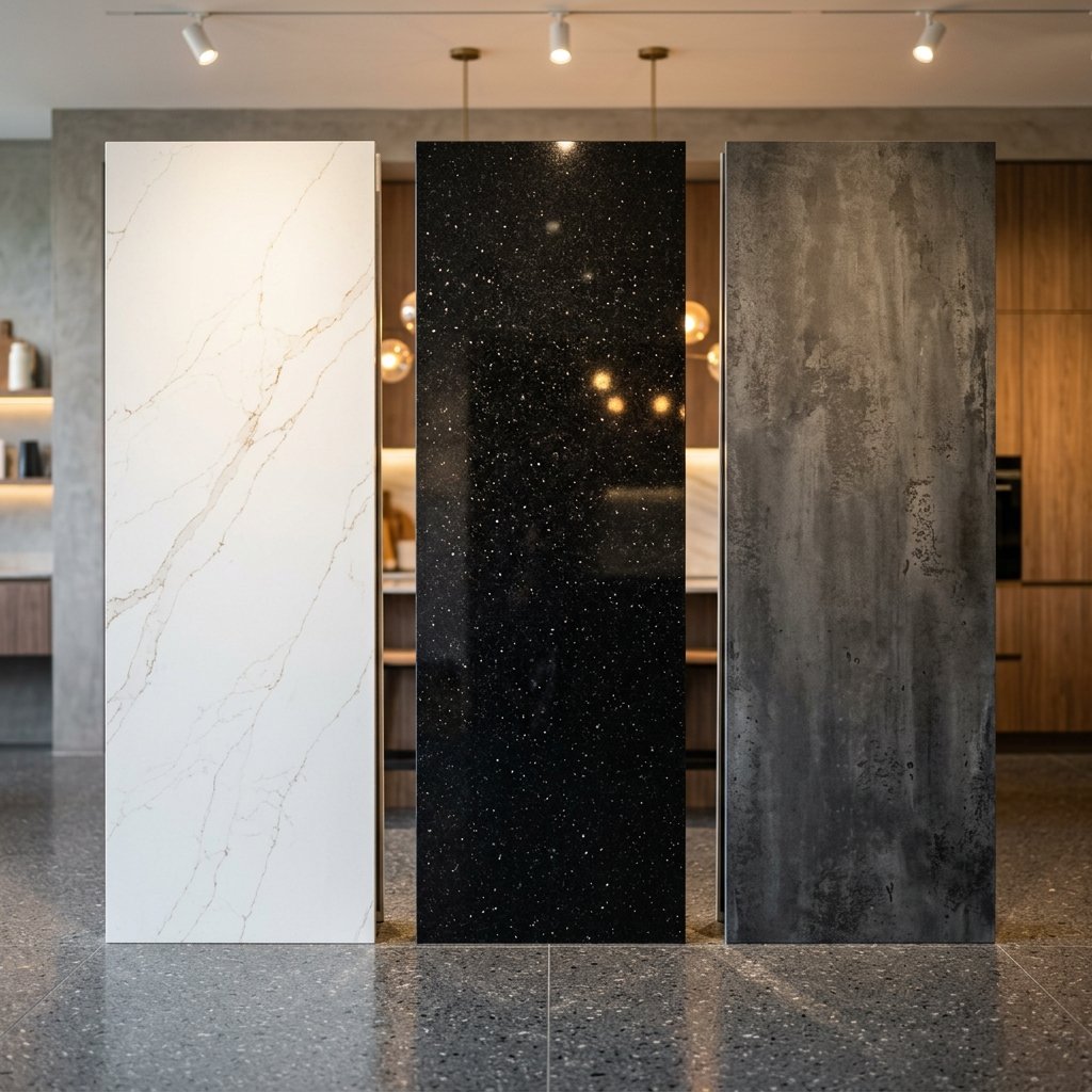 Cuarzo vs Dekton vs granito: comparativa real para cocinas mexicanas